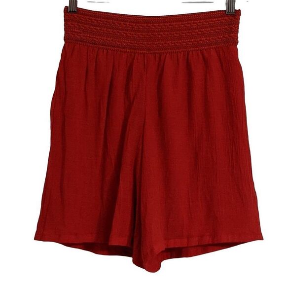 New Directions Red Boho Shorts Size Small Red Pull-on Shorts - Picture 1 of 5